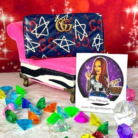 Gucci Ghost Marmont Leather Wallet Gucci Authentic New Never Used - Picture 1 of 5